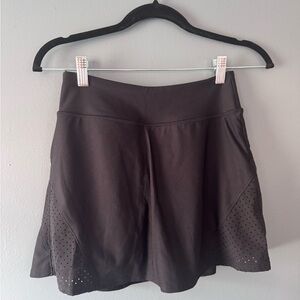 Black Athletic Skort with Perforated Side Panels